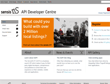 Tablet Screenshot of developers.sensis.com.au